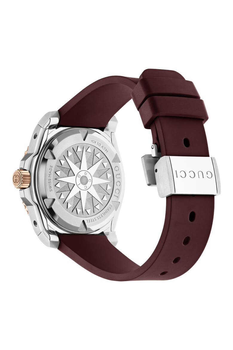 Dive Automatic Rubber Strap Watch, 36mm, Alternate, color, RED BURGUNDY
