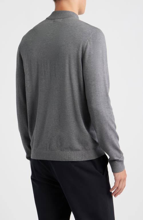 Open Edit Solid Mock Neck Sweater In Gray