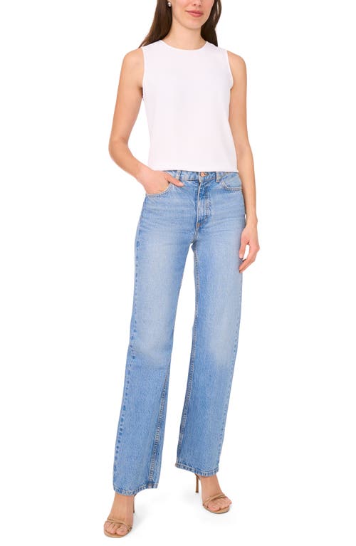 Halogen ® Extended Shoulder Sleeveless Top In White