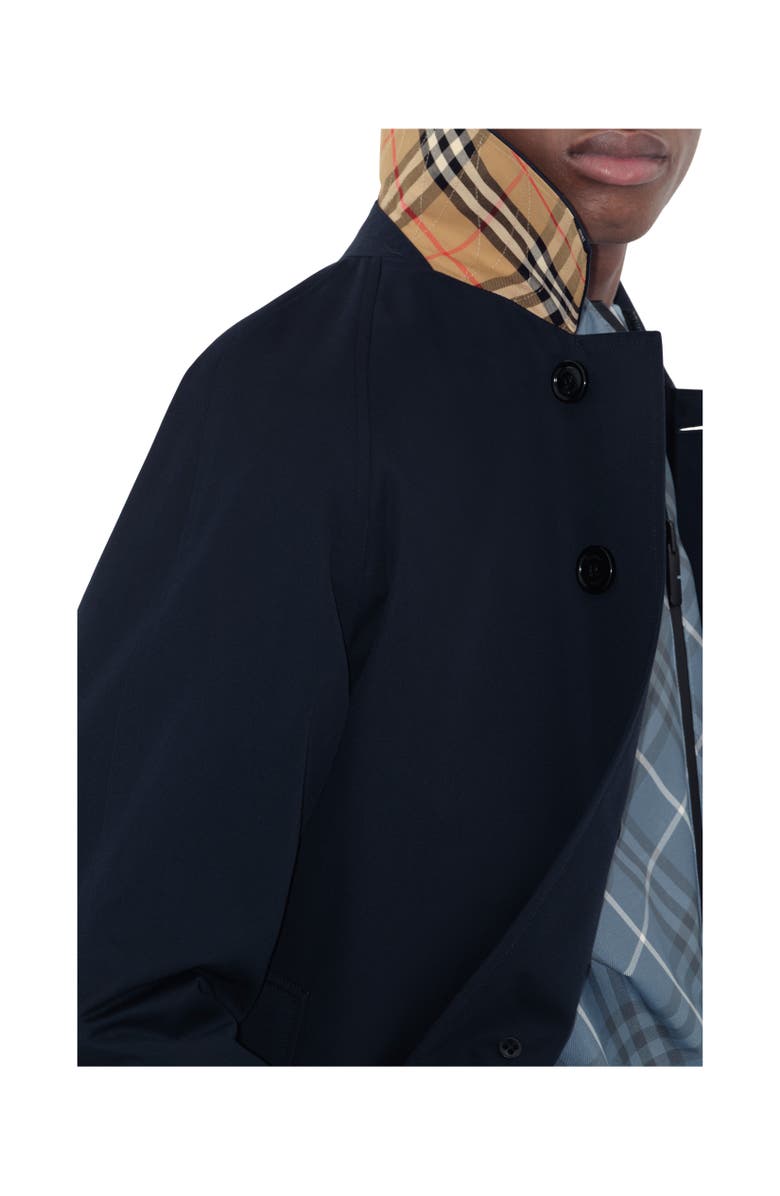 Burberry Short Camden Heritage Car Coat, Alternate, color, Coal Blue