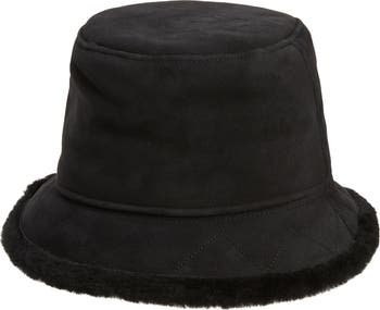 UGG® Tasman Stitch Genuine Shearling Bucket Hat | Nordstromrack