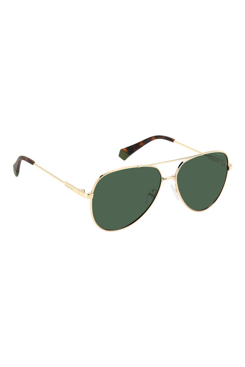 60mm Polarized Aviator Sunglasses, Alternate, color, Z/DNUGOLD/ GREEN POLARIZED