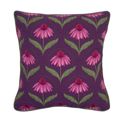 Coneflower Deco Pattern Accent Throw Pillow 20" x 20"