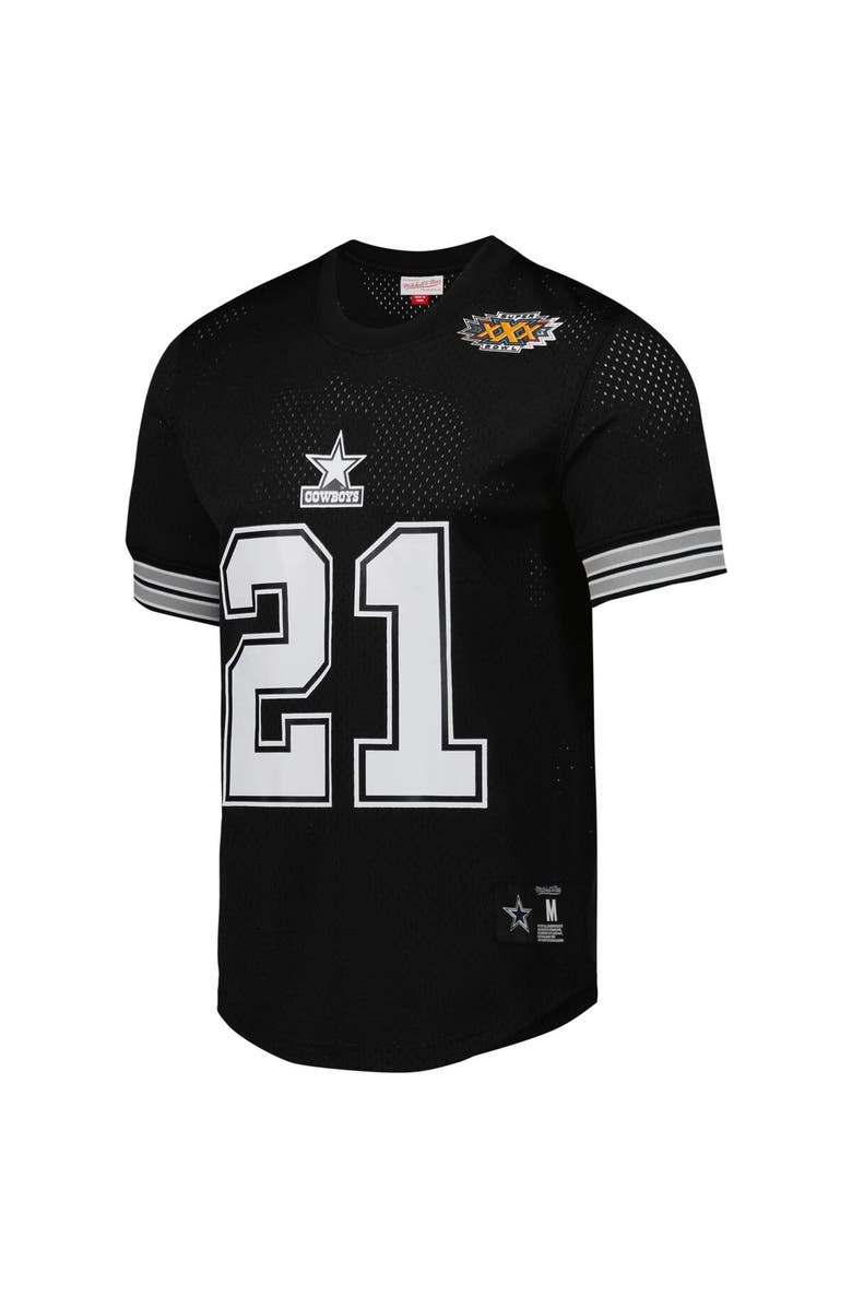 Mitchell & Ness Men's Mitchell & Ness Deion Sanders Black Dallas Cowboys Retired Player Name & Number Mesh Top, Alternate, color, 