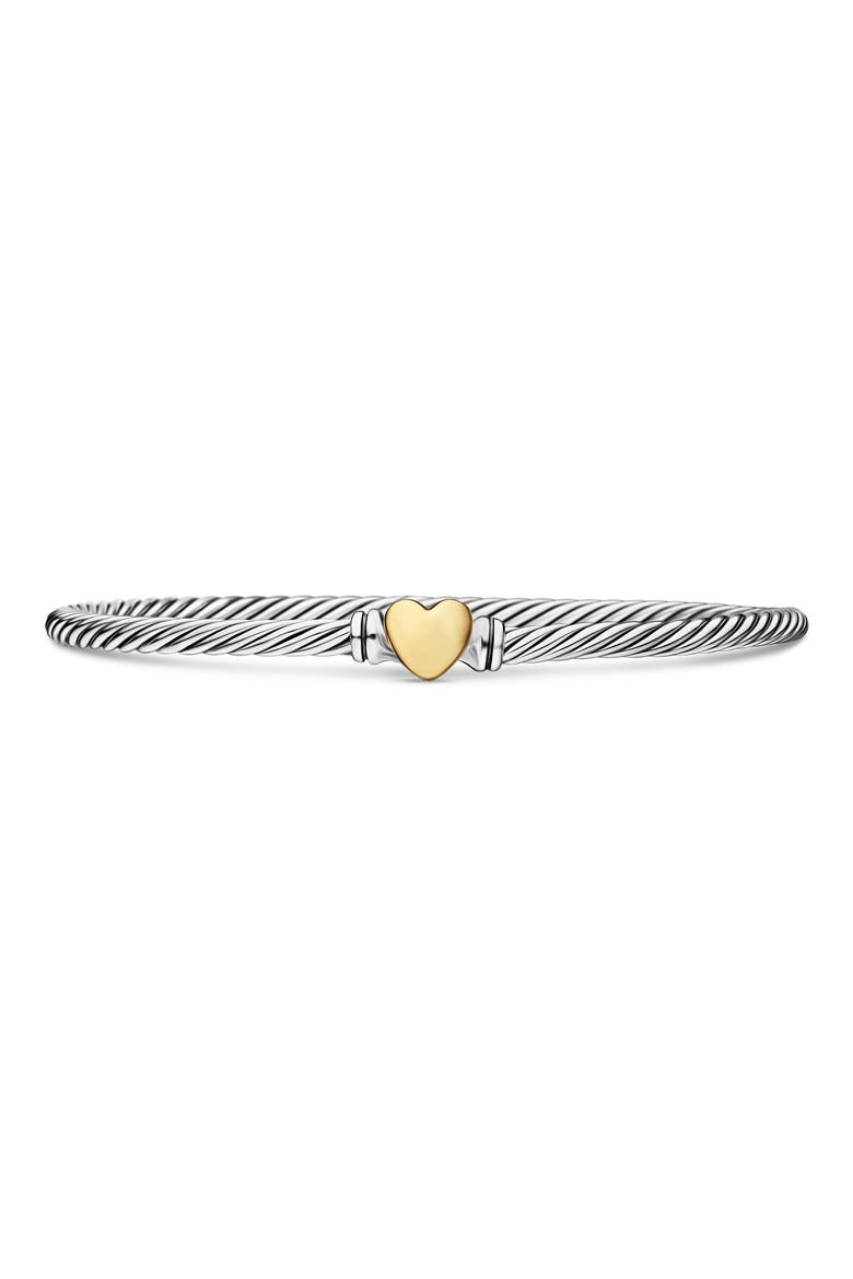 Cable Collectibles® Heart Bracelet with 18K Gold, 3mm, Main, color, TWO TONE