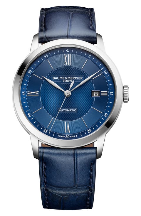 Classima Automatic Leather Strap Watch, 40mm