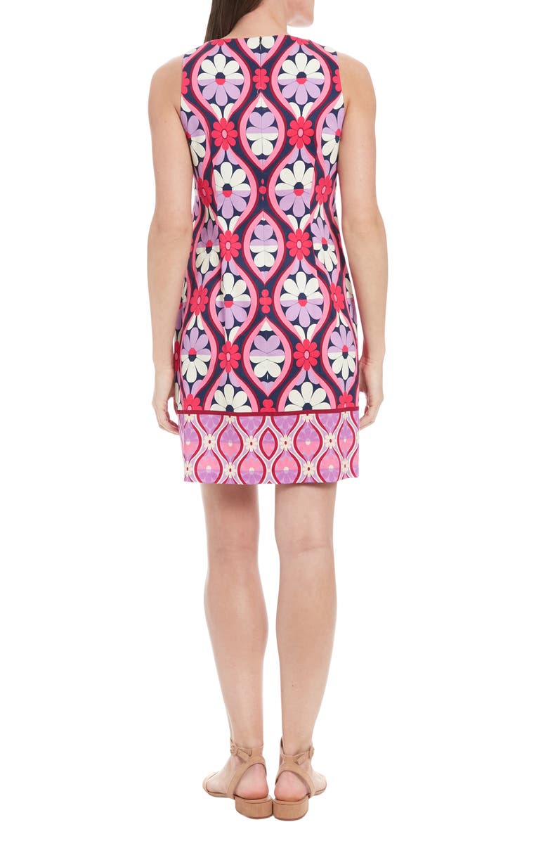 London Times Sateen Shift Dress, Alternate, color, Navy/ Pink