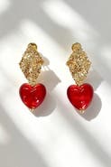 Classicharms Valentina Murano Glass Heart Drop Earrings