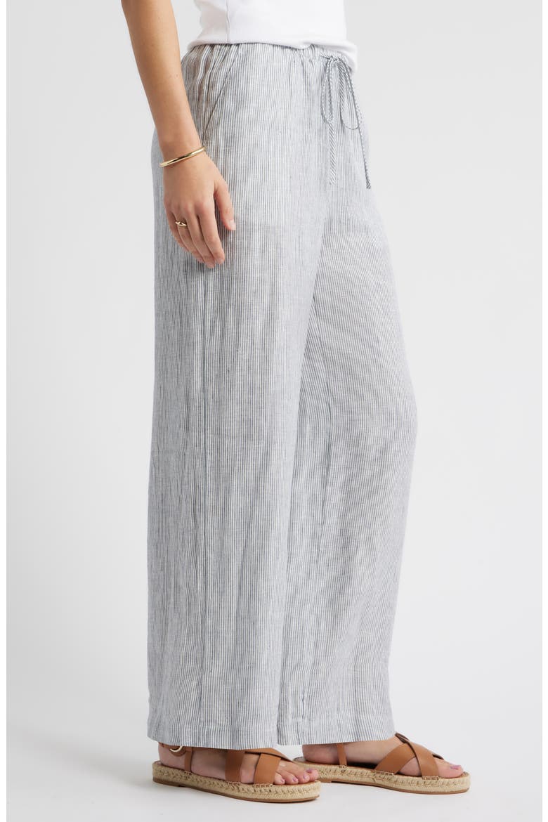 Easy Wide Leg Linen Pants, Alternate, color, BLUE VINTAGE WHITE LEAH STRIPE