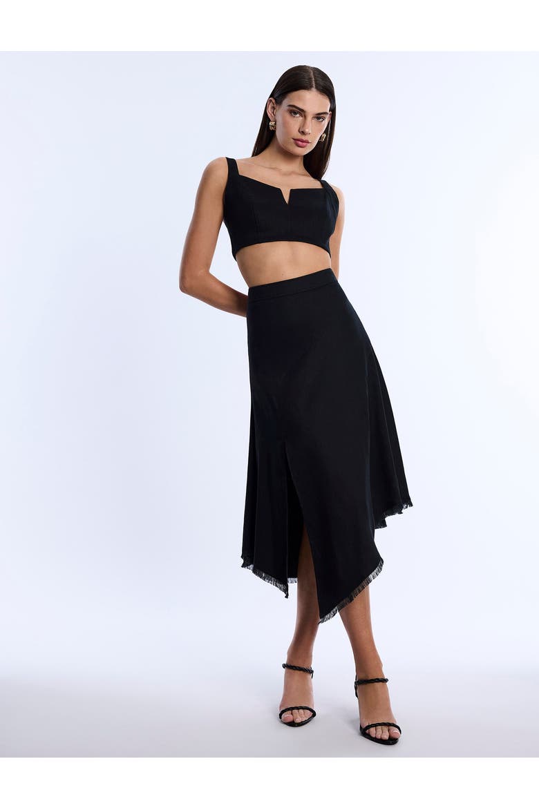 High Slit Flared Skirt, Alternate, color, Black