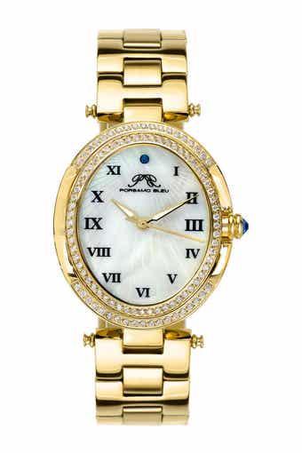 PORSAMO BLEU Women's South Sea Oval Swarovski Crystal Bracelet Watch, 30.75mm