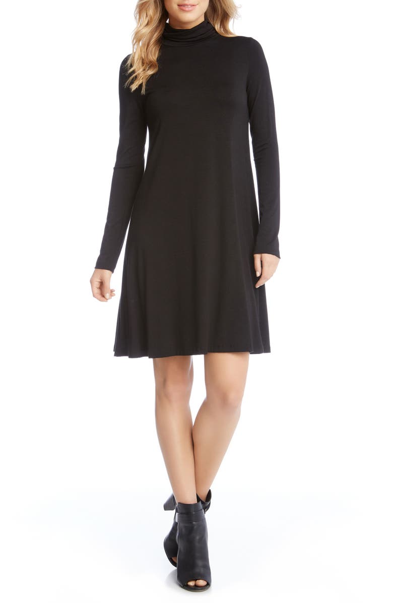 Karen Kane Turtleneck A-Line Dress, Main, color,
