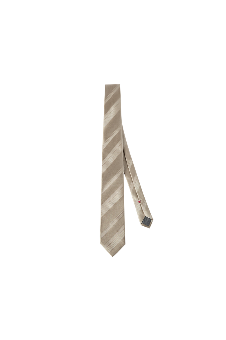 Striped silk tie, Alternate, color, Ivory