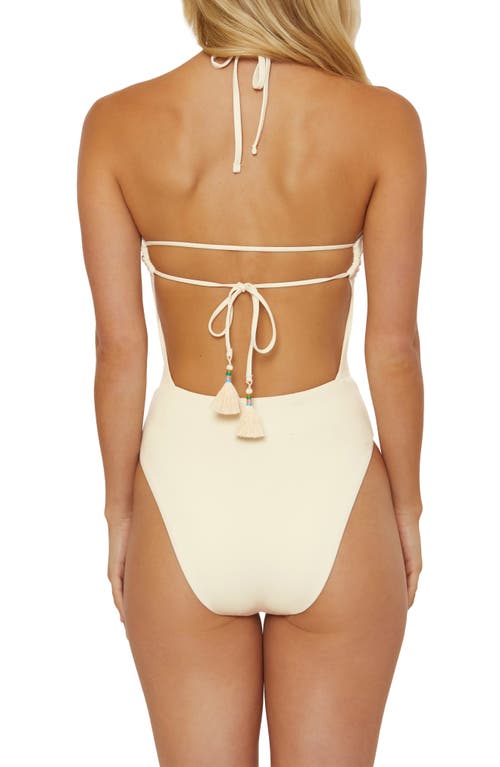 Shop Isabella Rose 1969 Maillot Halter One-piece Swimsuit In Natural