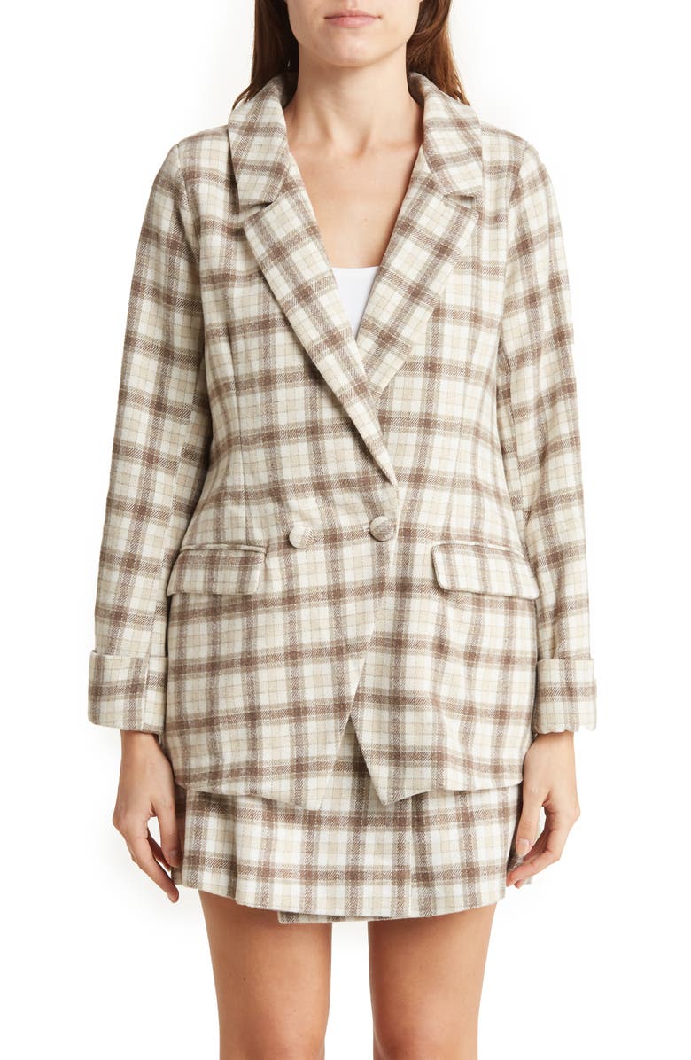 BCBGeneration Plaid Basic Blazer, Alternate, color, 