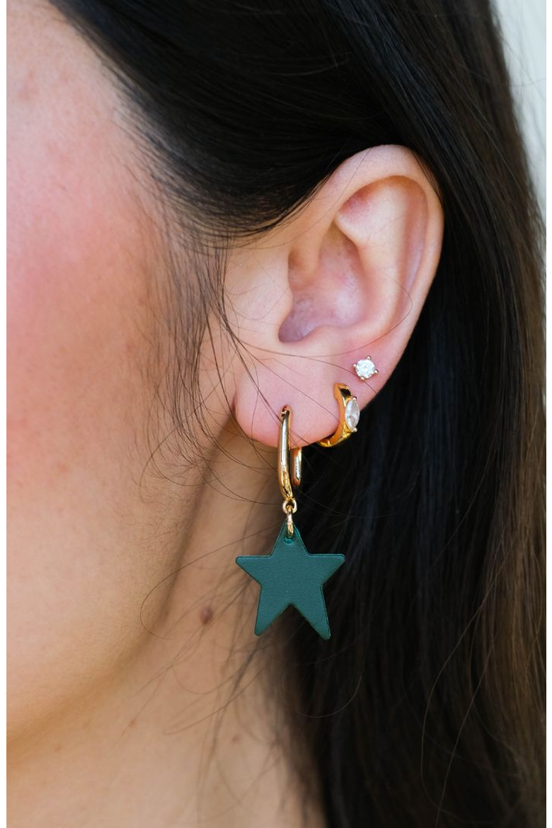 Tate Earrings, Alternate, color, Evergreen / Silver