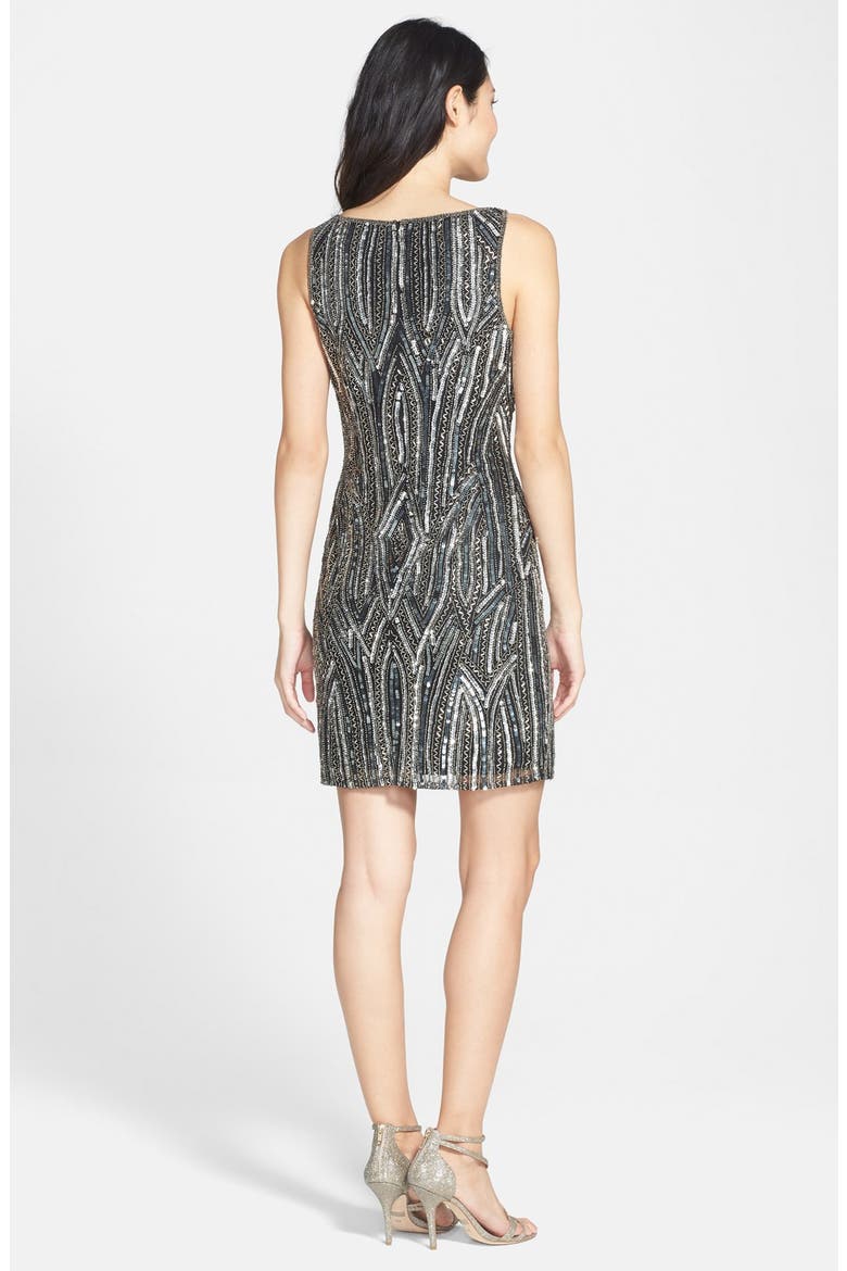 Embellished Sheath Dress, Alternate, color, BLACK/ GREY
