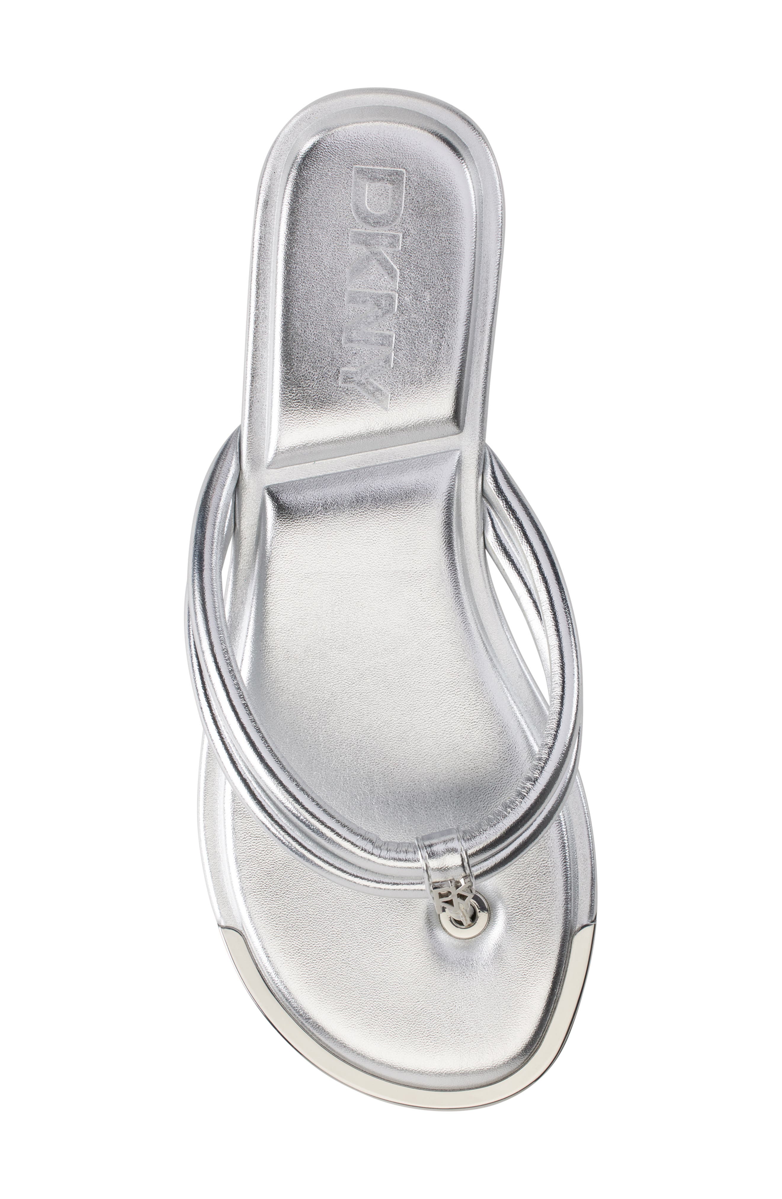 DKNY Clemmie Flip Flop, Alternate, color, Silver