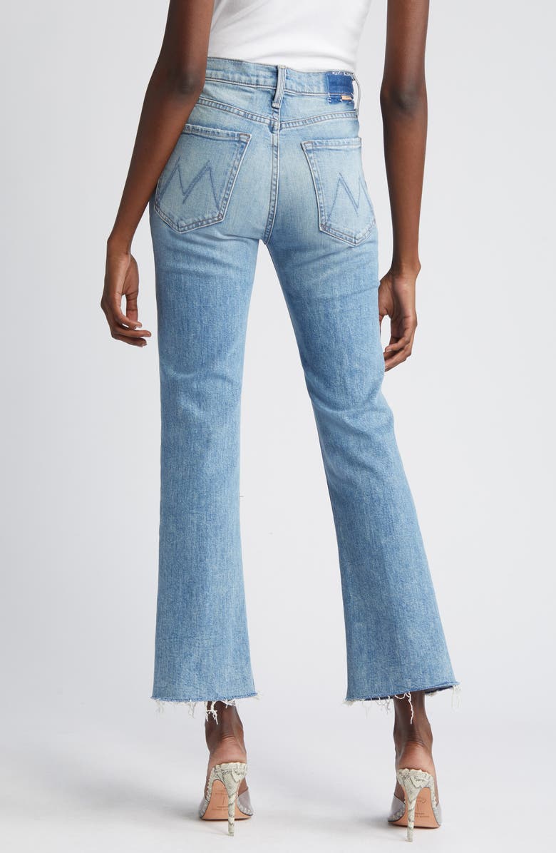 MOTHER The Tripper High Waist Flood Frayed Flare Jeans, Alternate, color, Left In The Dust