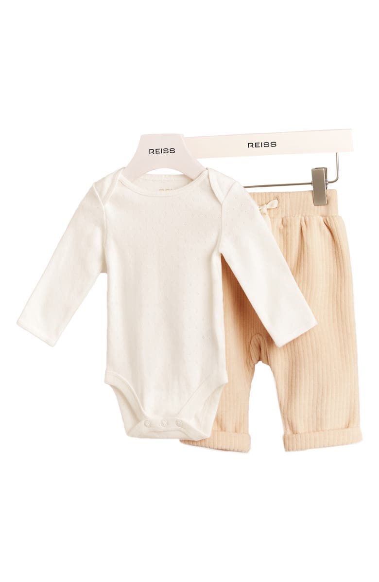 Reiss Tate Long Sleeve Bodysuit & Pants Set, Main, color, Neutral