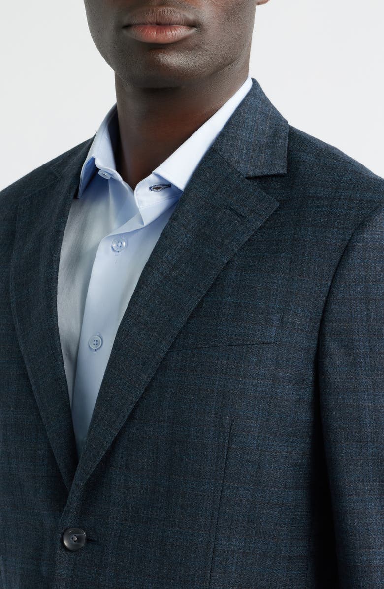 Nordstrom Plaid Virgin Wool Sport Coat, Alternate, color, Teal Plaid Horizon