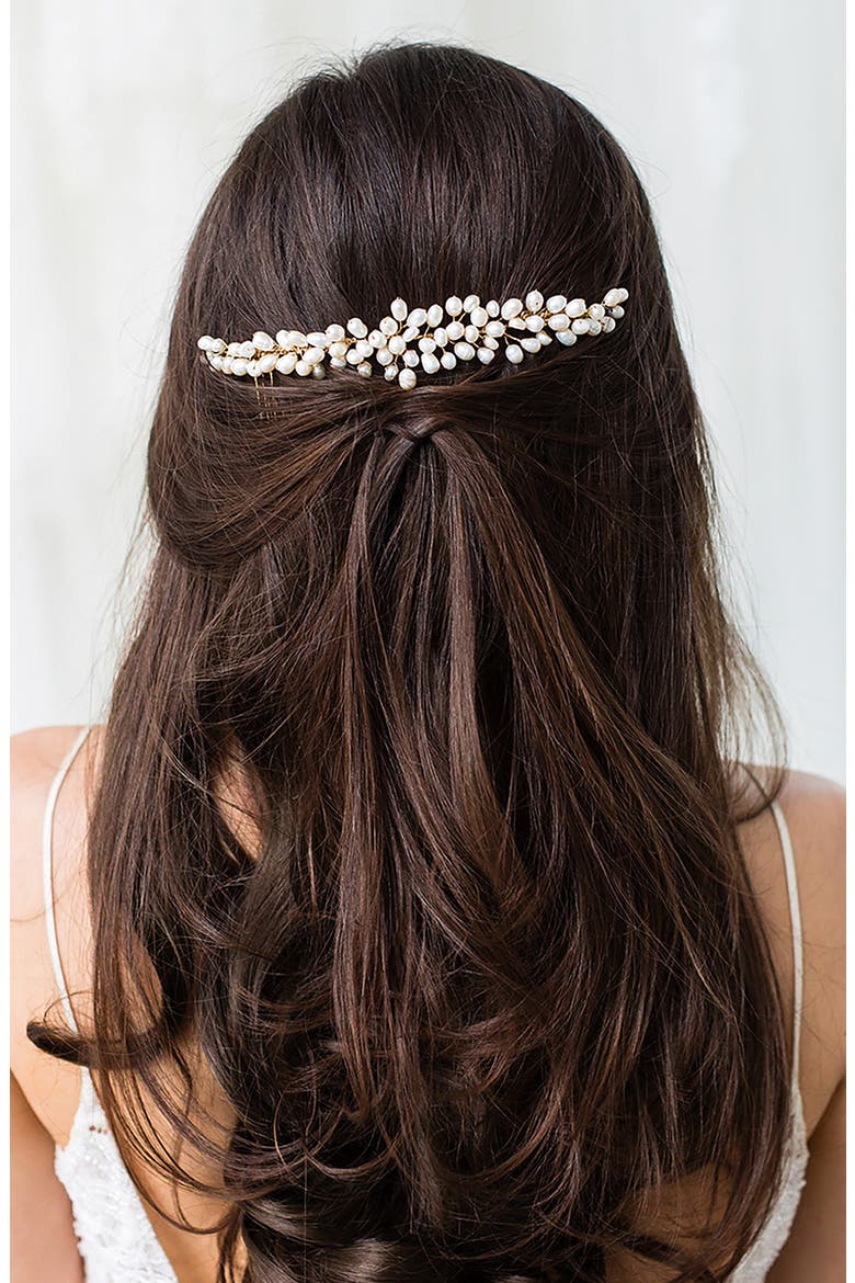 Taja Halo Hair Comb, Main, color, GOLD