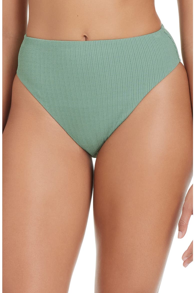 High Waist Bikini Bottoms, Main, color, EUCALYPTUS