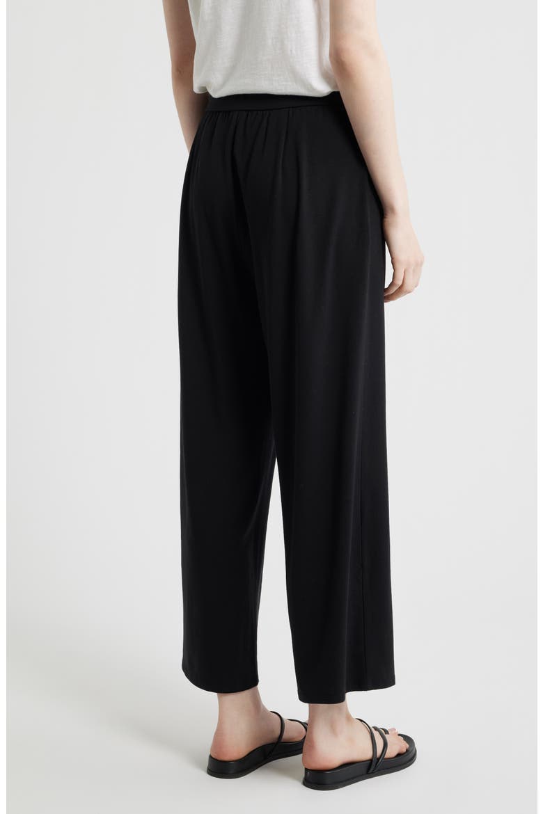 Jersey Ankle Wide Leg Pants, Alternate, color, BLACK