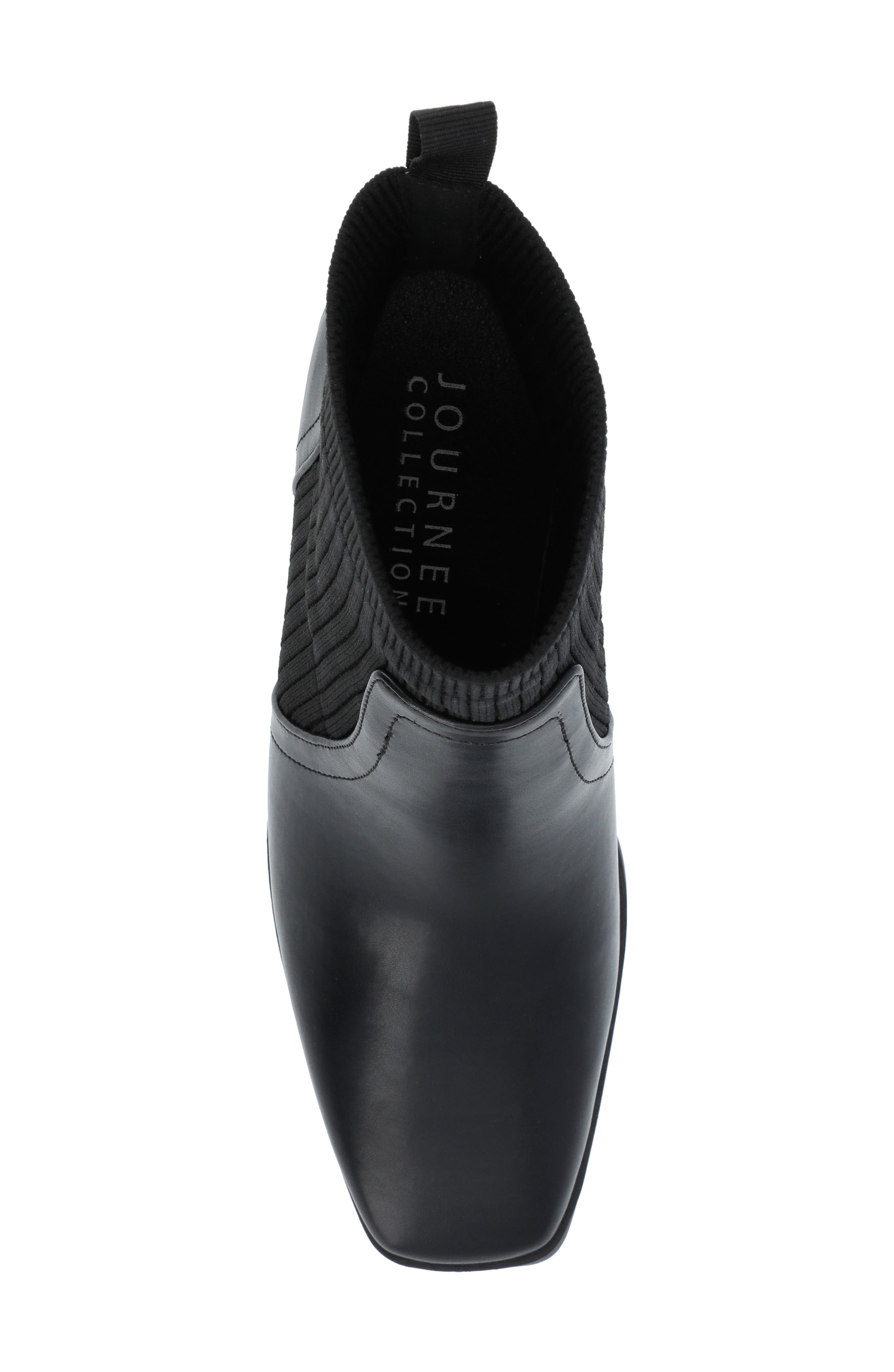 Journee Collection Harlowe Knit Bootie, Alternate, color, Black