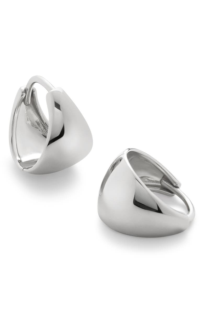 Monica Vinader Tapered Huggie Hoop Earrings, Main, color, Sterling Silver