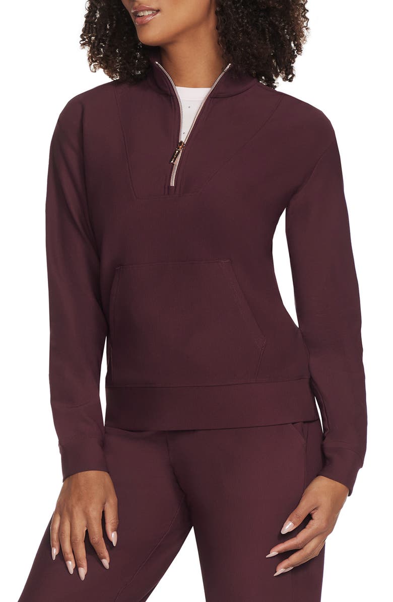 SKECHERS Go Luxe<sup>™</sup> Half Zip Pullover, Main, color, Burgundy