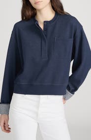 FRAME The Stripe Cuffed Sweatshirt