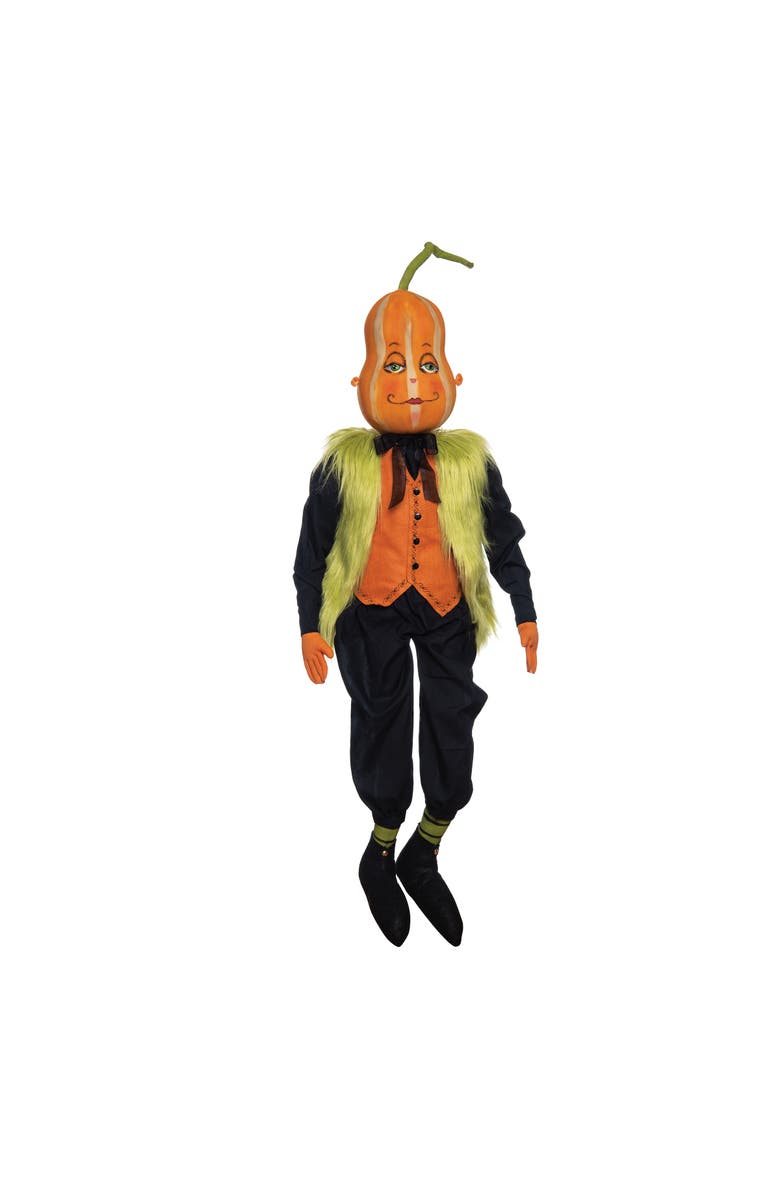 Gallerie II Gregorio Gourd Joe Spencer Gathered Traditions Soft Art Doll Fall Autumn Halloween Harvest Figure Figurine, Main, color, Orange