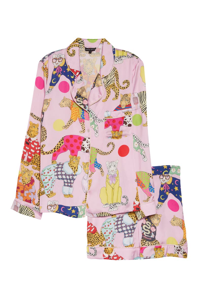 A Leopard Never Changes Its Spots Short Pajamas, Alternate, color, PINK