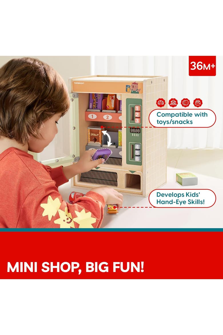 Kids Wooden Vending Machine Montessori Pretend Toy, Alternate, color, Multicolor