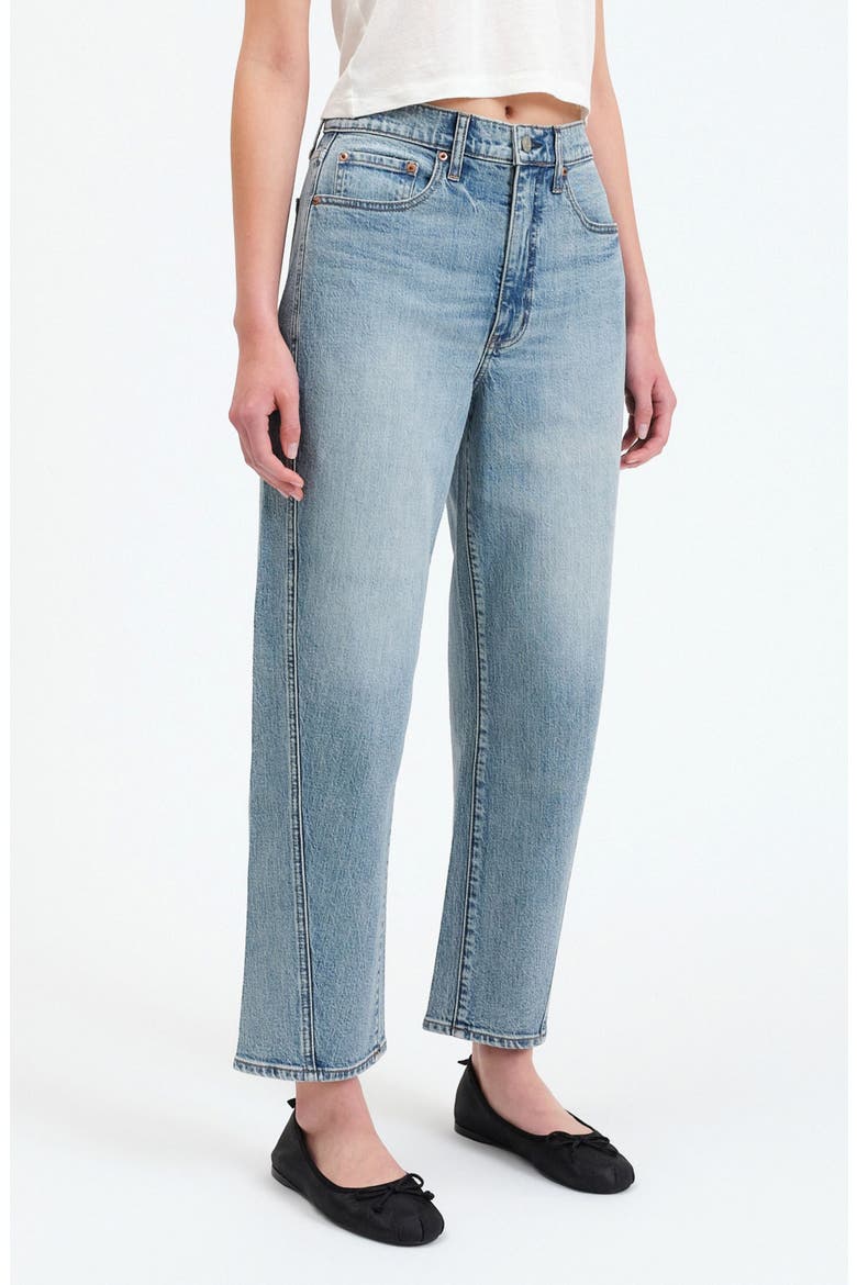 Westward High Waist Ankle Barrel Jeans, Alternate, color, BLUR