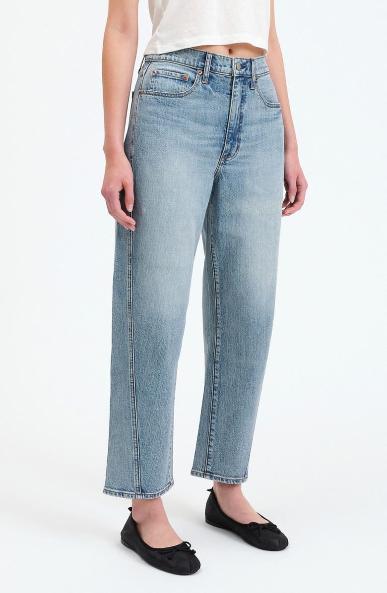 DAZE Westward High Waist Ankle Barrel Jeans, Alternate, color, Blur