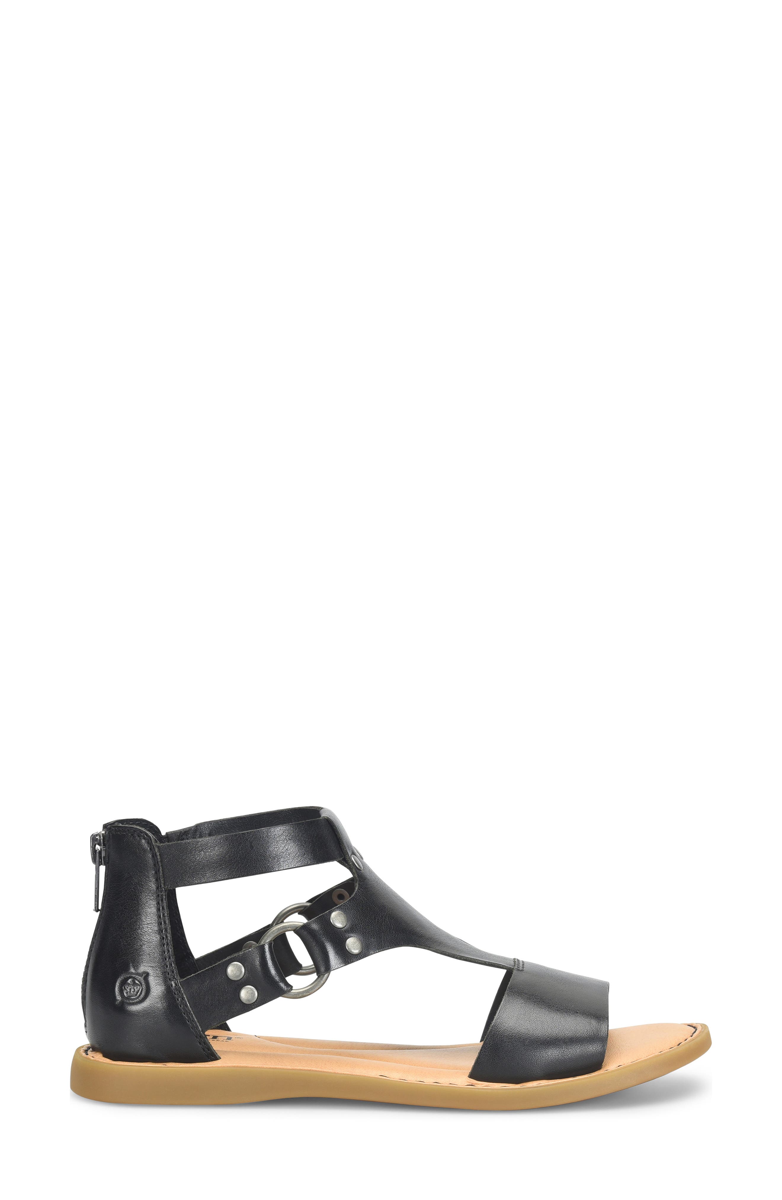 Børn Indi Ankle Strap Sandal, Alternate, color, Black Leather