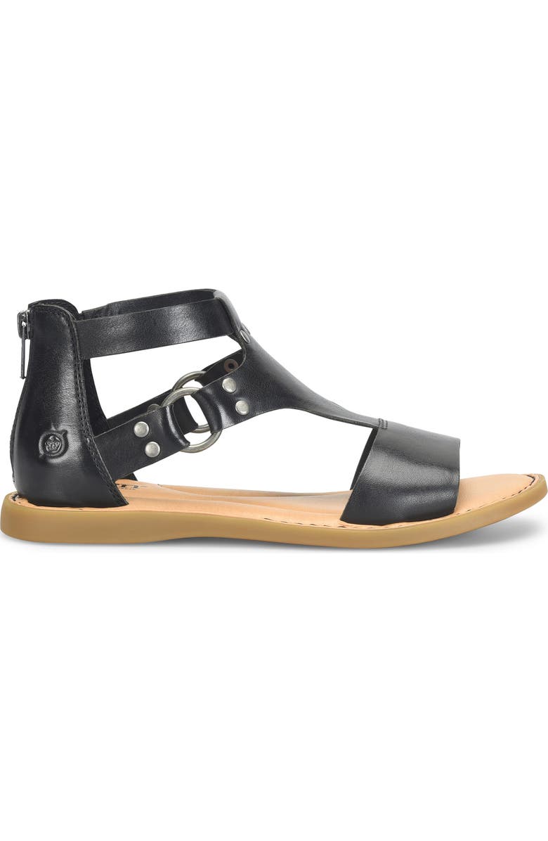 Børn Indi Ankle Strap Sandal, Alternate, color, Black Leather