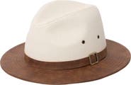 San Diego Hat Faux Leather Brim Fedora