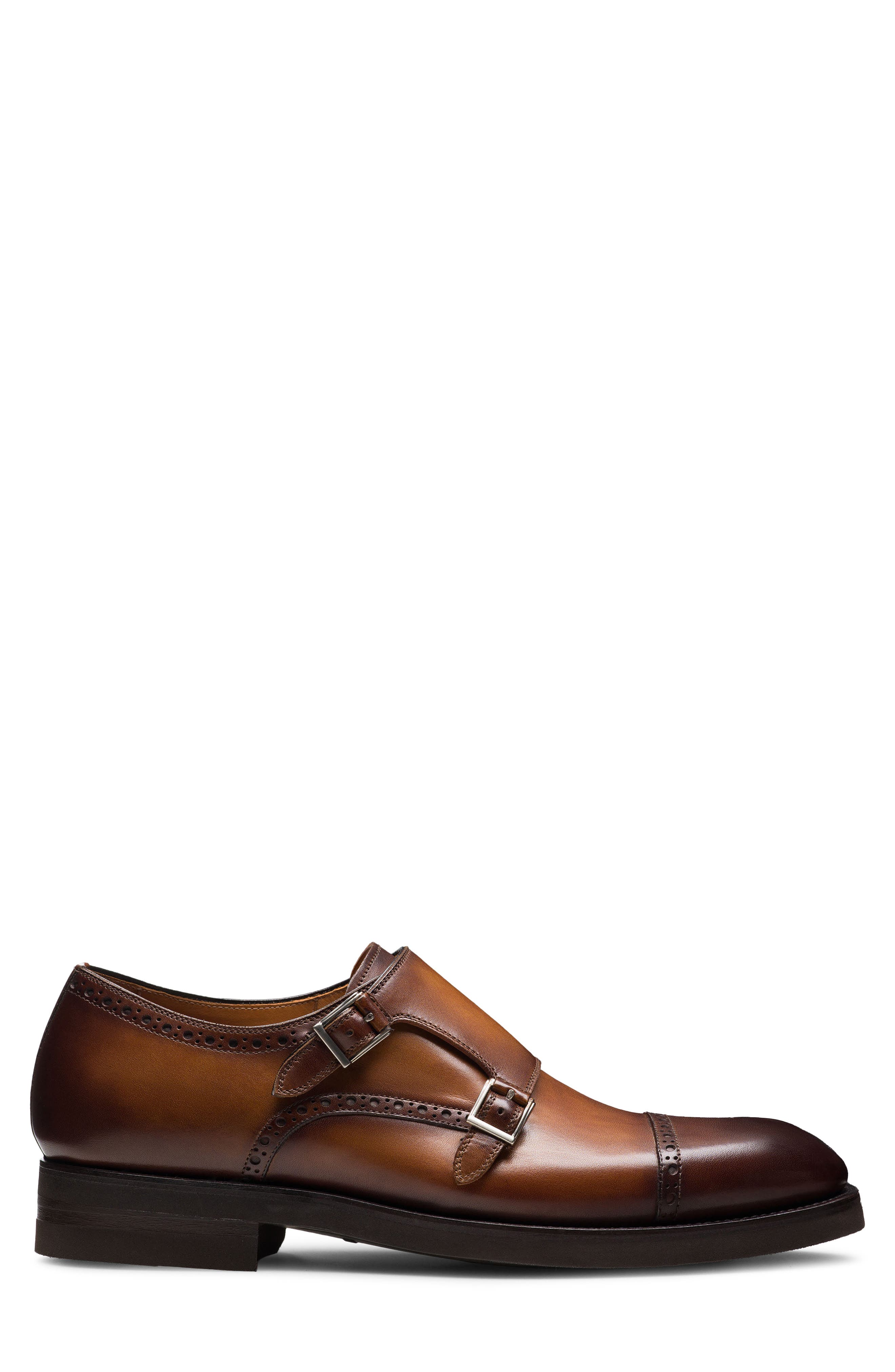 Magnanni Monk Strap Shoe, Alternate, color, Cuero