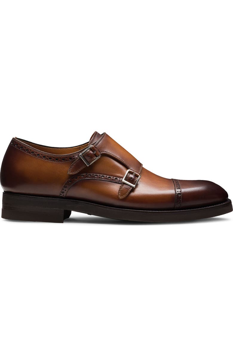 Magnanni Monk Strap Shoe, Alternate, color, Cuero