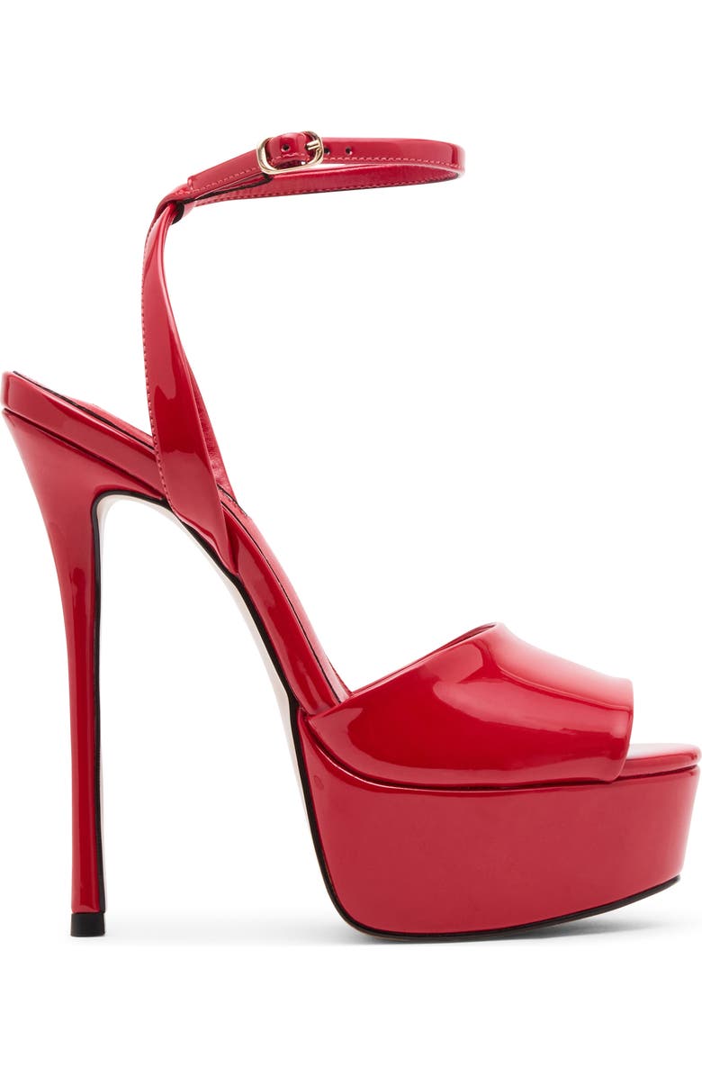 Steve Madden Jezzica Ankle Strap Platform Sandal, Alternate, color, Red Patent
