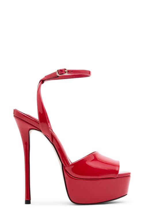 Steve Madden Jezzica Ankle Strap Platform Sandal In Red