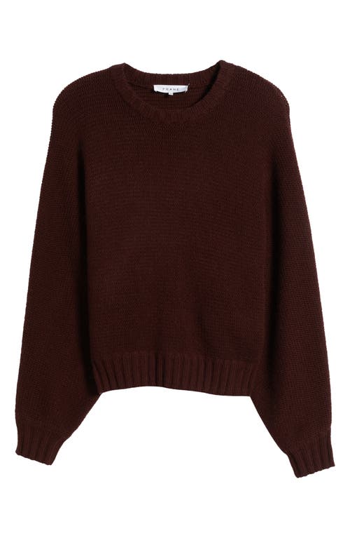 Frame Crewneck Dolman Sleeve Wool Blend Sweater In Burgundy
