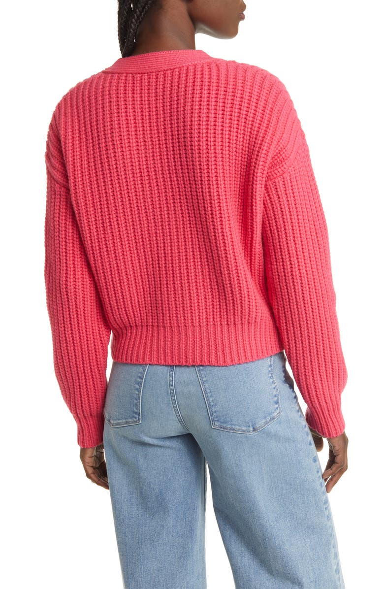 FRAME '70s Wool Cardigan, Alternate, color, Pop Rose