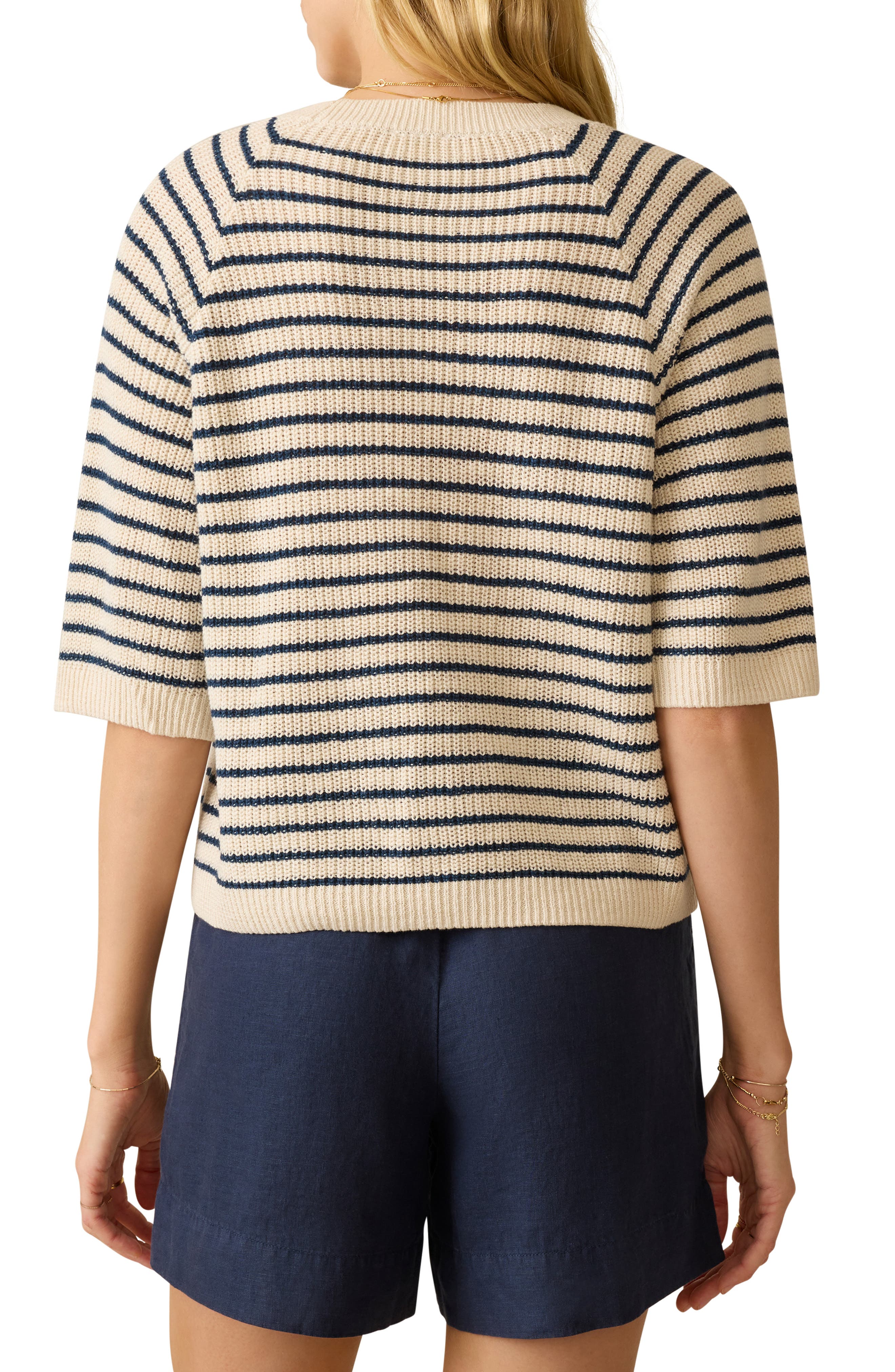 Miramar Short Sleeve Linen & Organic Cotton Sweater - image 2