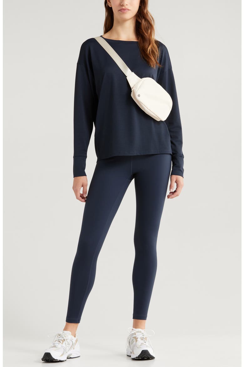Textured Equilibrium Long Sleeve T-Shirt, Alternate, color, NAVY SAPPHIRE