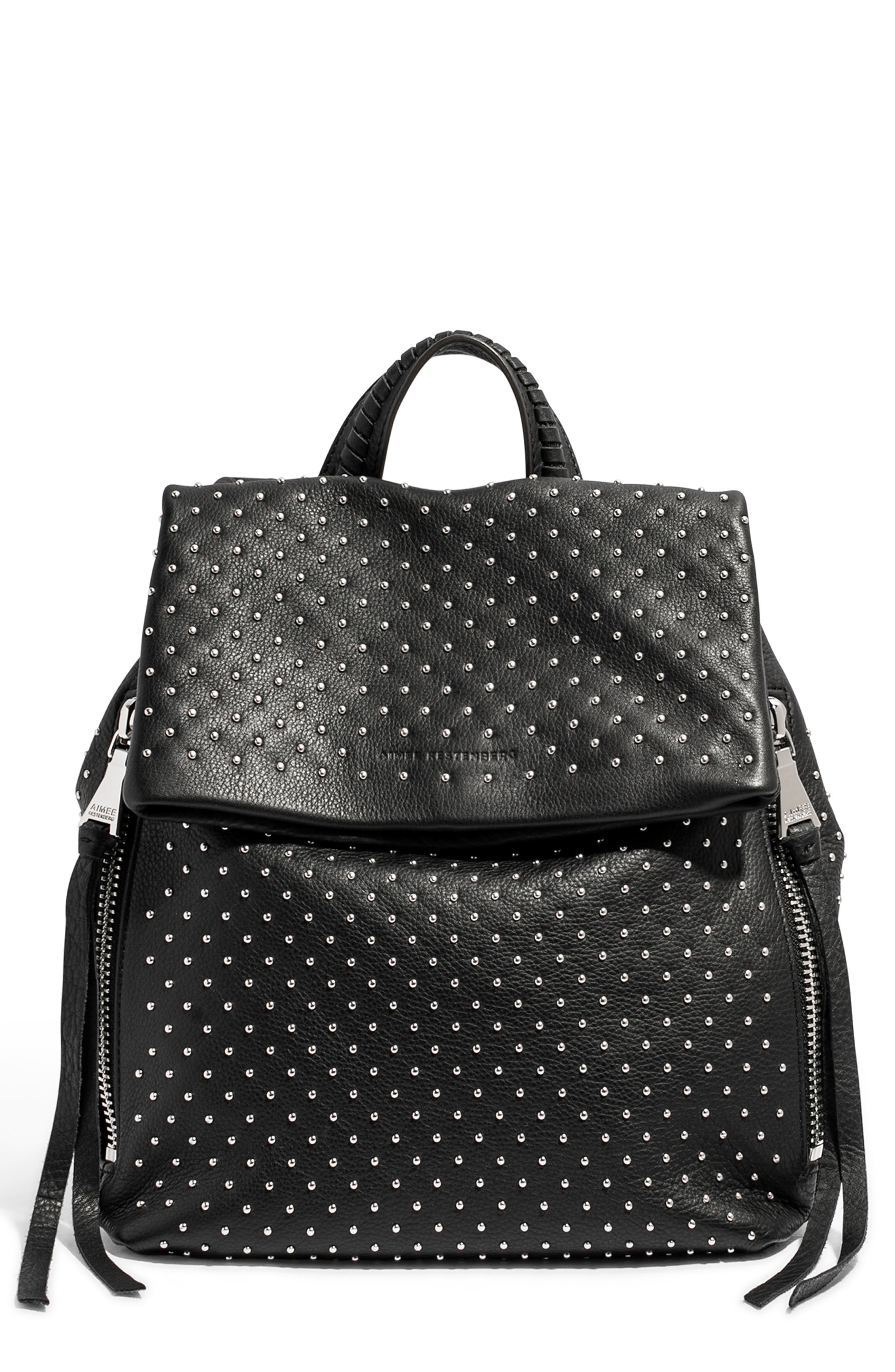 Kestenberg Bali Backpack, Main, color, BLACK MICRO STUDS
