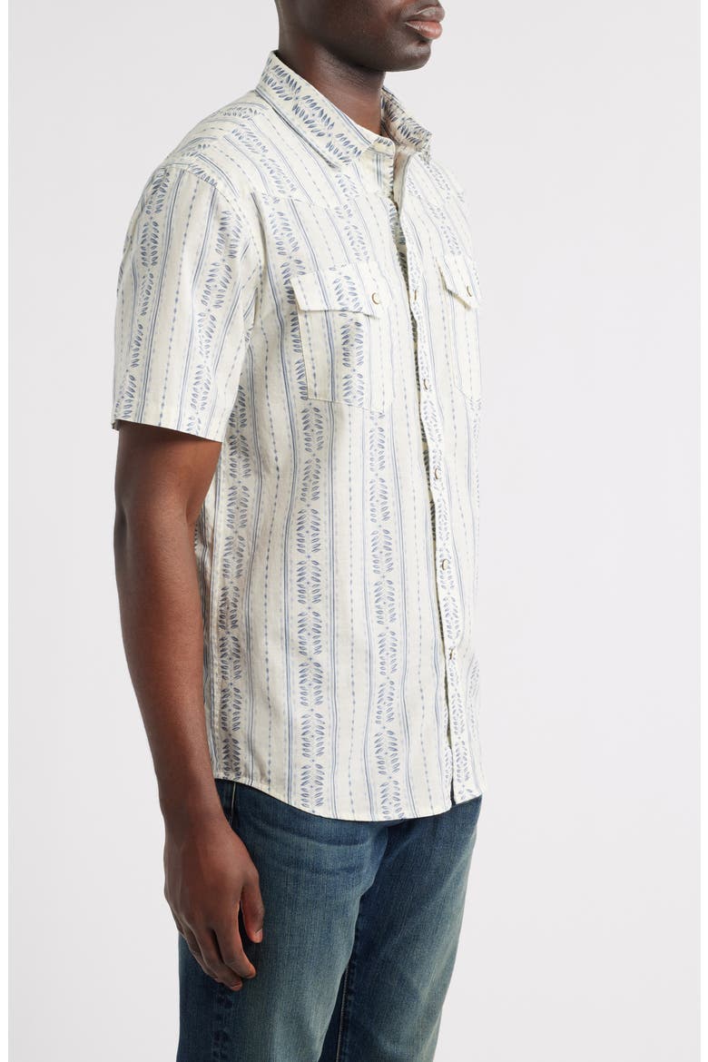 Laramie Short Sleeve Snap-Up Western Shirt, Alternate, color, LAUREL GROVE STRIPE